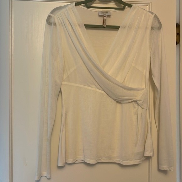 Laundry by Shelli Segal Cream Drape Top - Picture 1 of 8